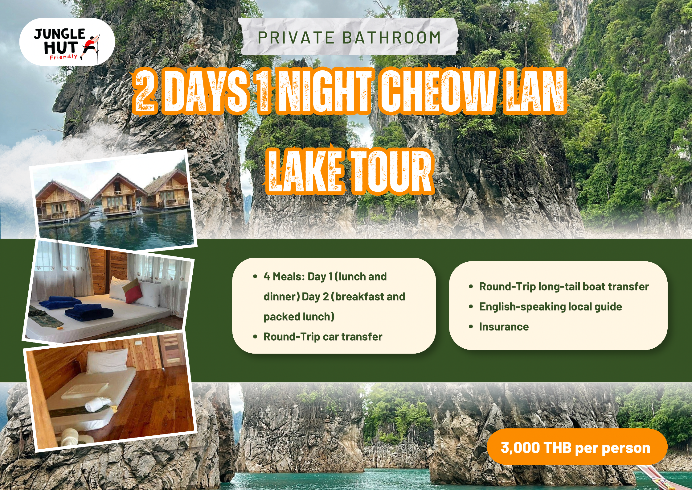 2 Days 1 Night Cheow Lan Lake Tour